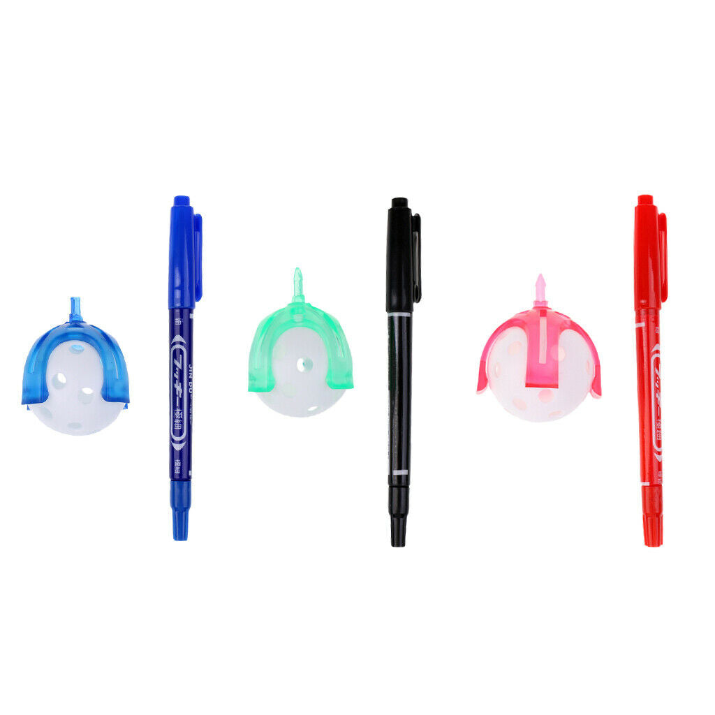 Golf Ball Liner Marker Template Drawing Alignment Tool with Pen & Ball Blue