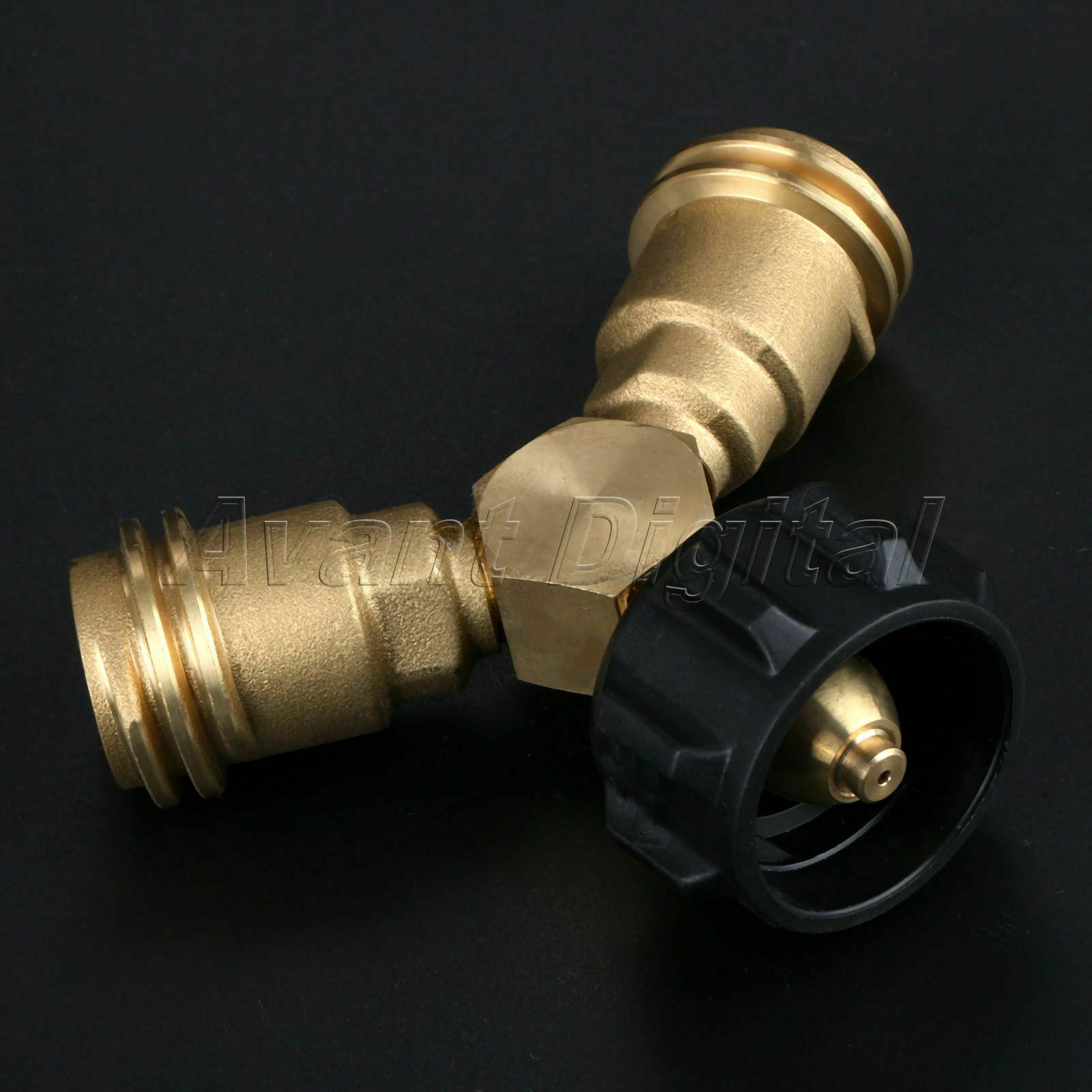 QCC1/POL Propane Y-Splitter Tee Adapter Connector Valve For Outdoor BBQ Cylinder