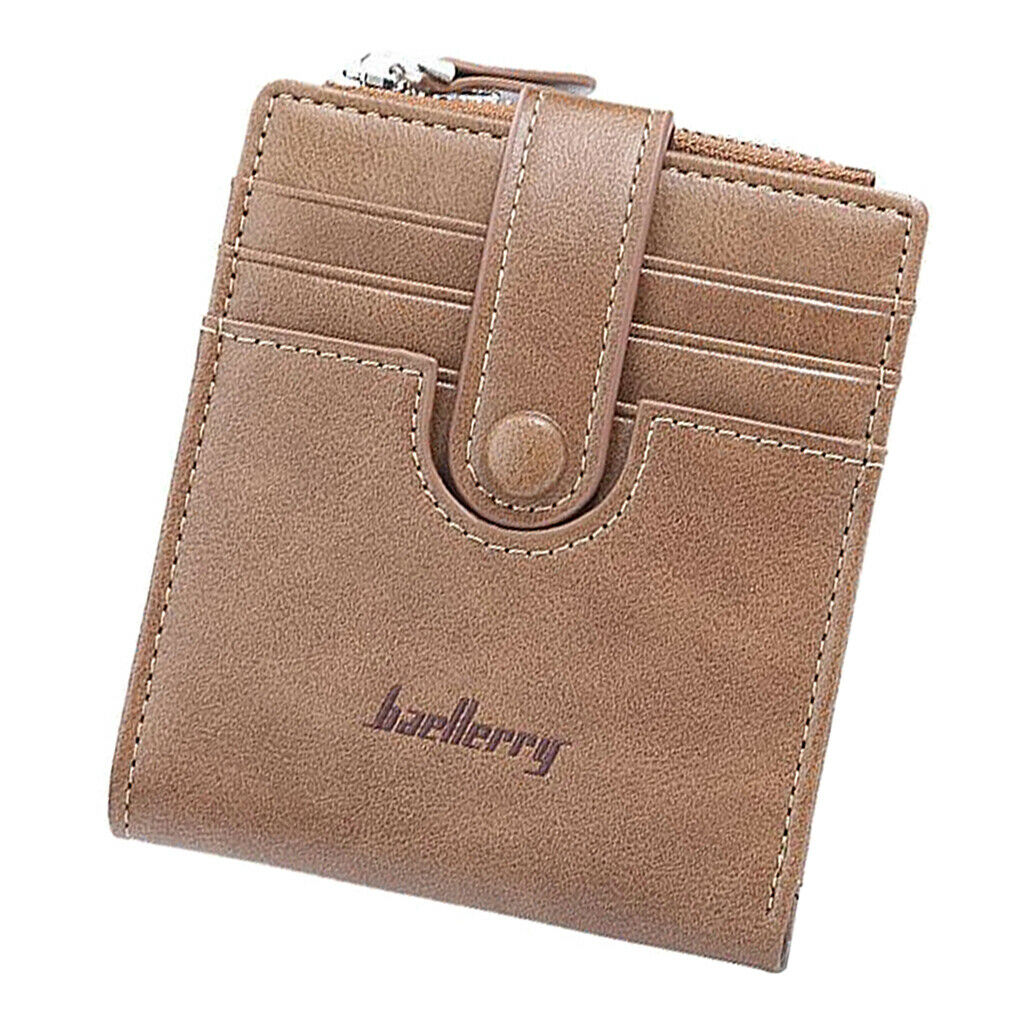 Male Wallet Folding Credit Card Holder Bifold Wallet Coin Purse Gift Brown