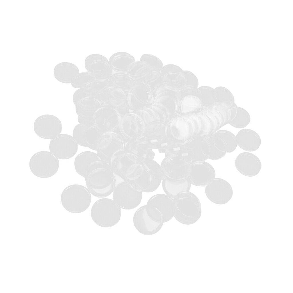 200Pcs Round Coin Holders Capsules Coin Protection Transparent 18mm & 23mm