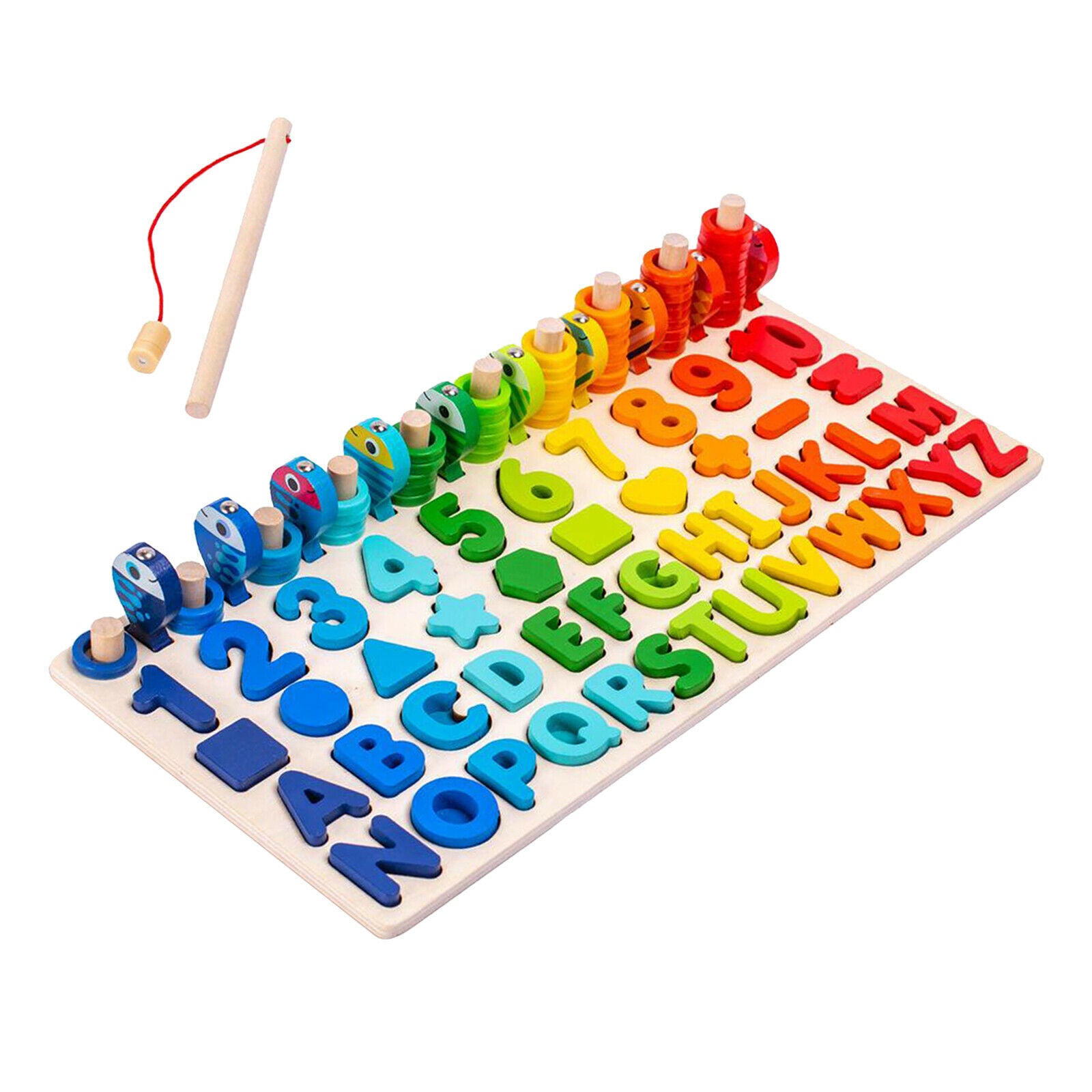 Wooden Toddler Puzzles Boards Shape, Number, Letters Puzzles for 4-6 Kids