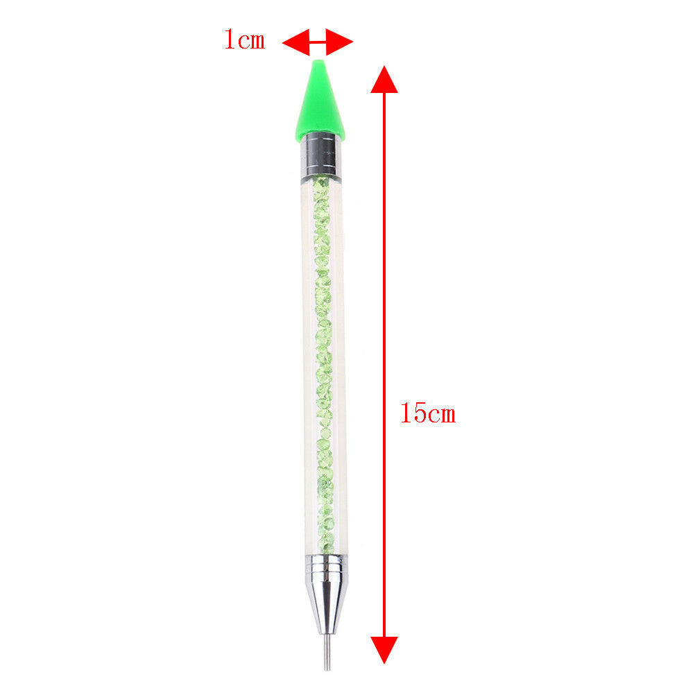 Dual-Ended Dotting Pen Rhinestone Picker Wax Pencil Manicure Nail Art Tool_AUBU