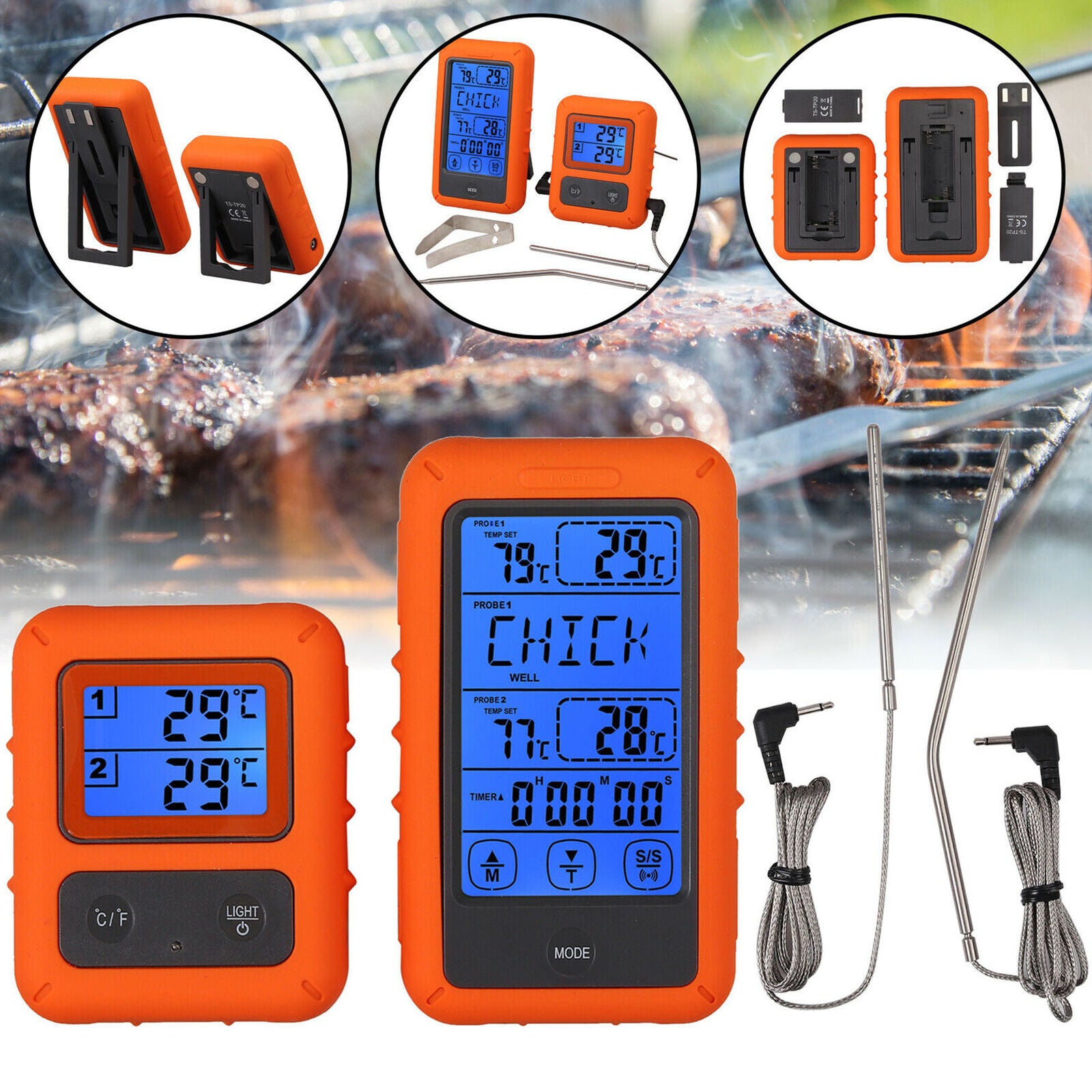 ThermoPro TP20 Wireless Remote Digital Cooking Food Meat Thermometer Grill BBQ