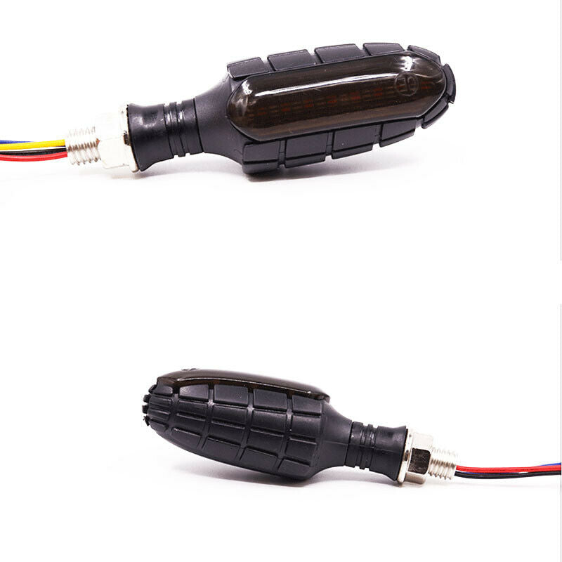 4PCS Amber & Red 32 LED Turn Signal Dual Color Sport Motorcycle Dirt Bike Light