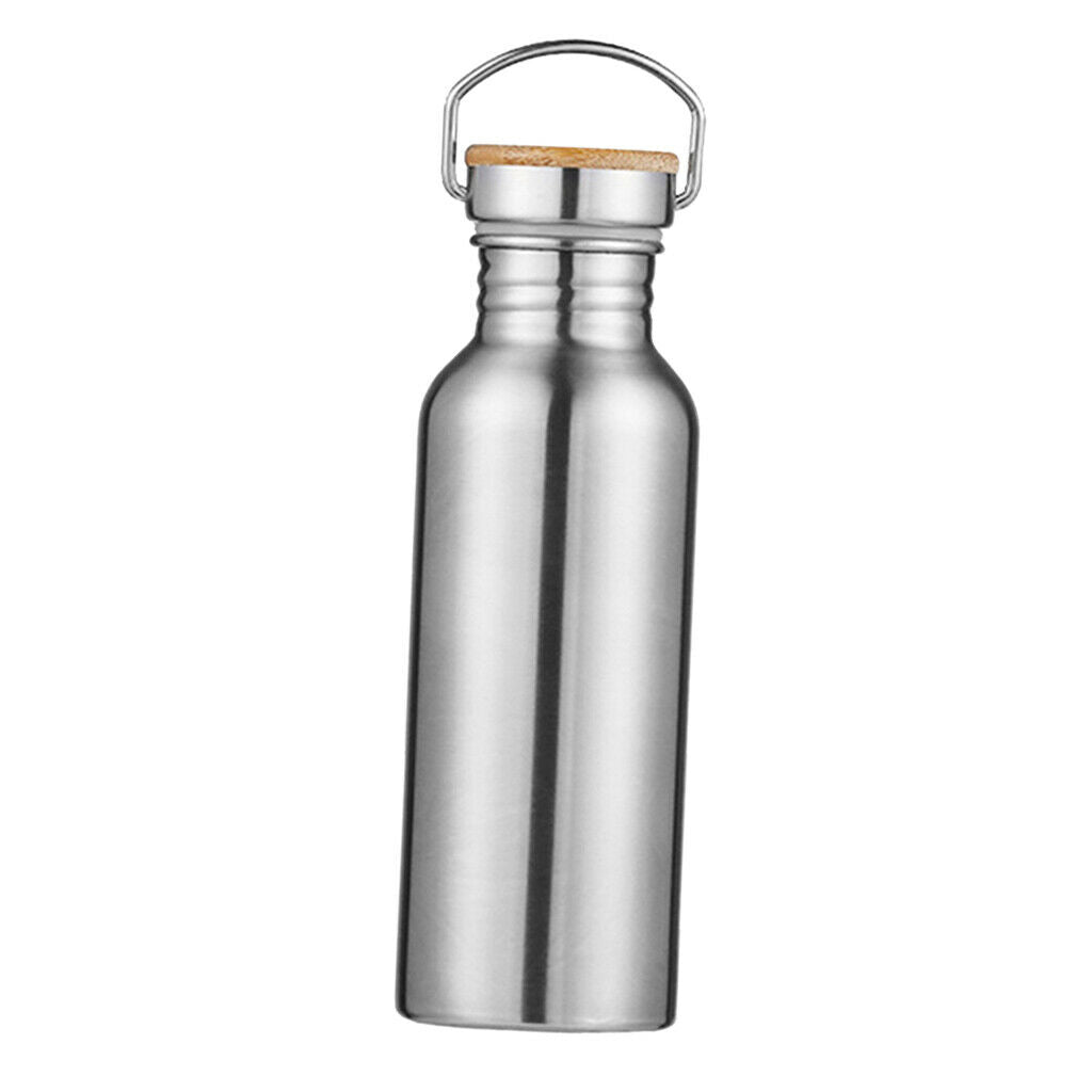 3x Stainless Steel Water Bottle for Sports Travel Insulated Bamboo Lid 600ML