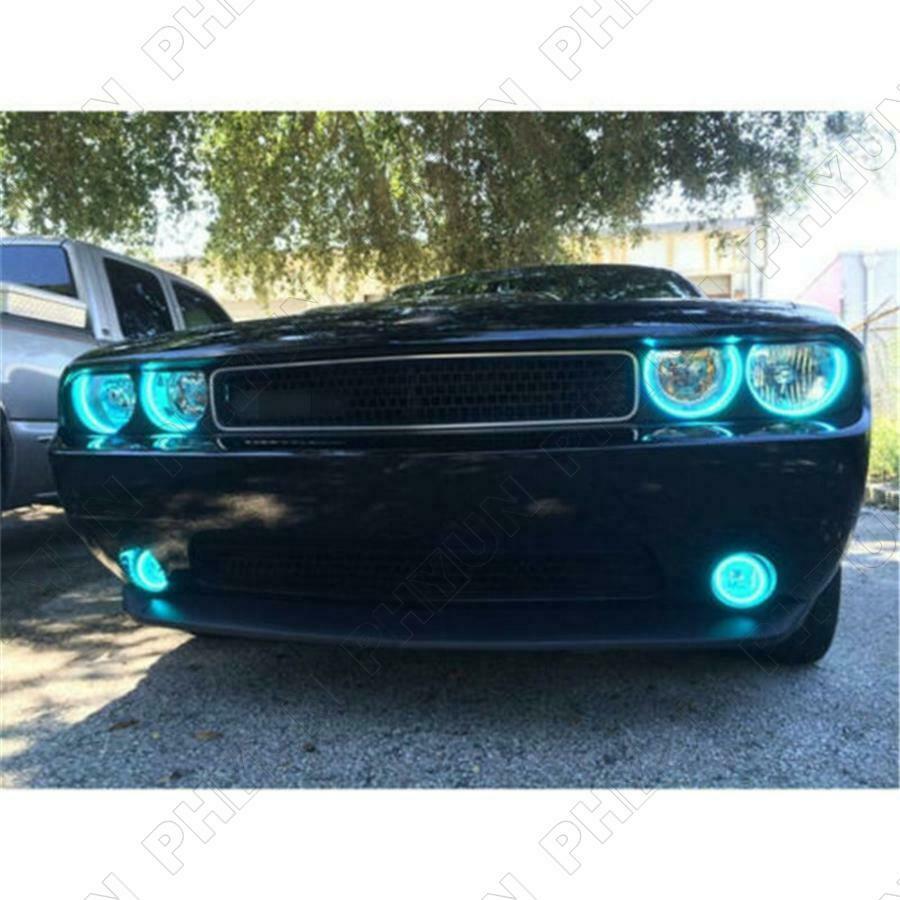 2Pcs 80mm RGB Car Motorcycle Angel Eyes Headlight Halo Rings Decorative Lights