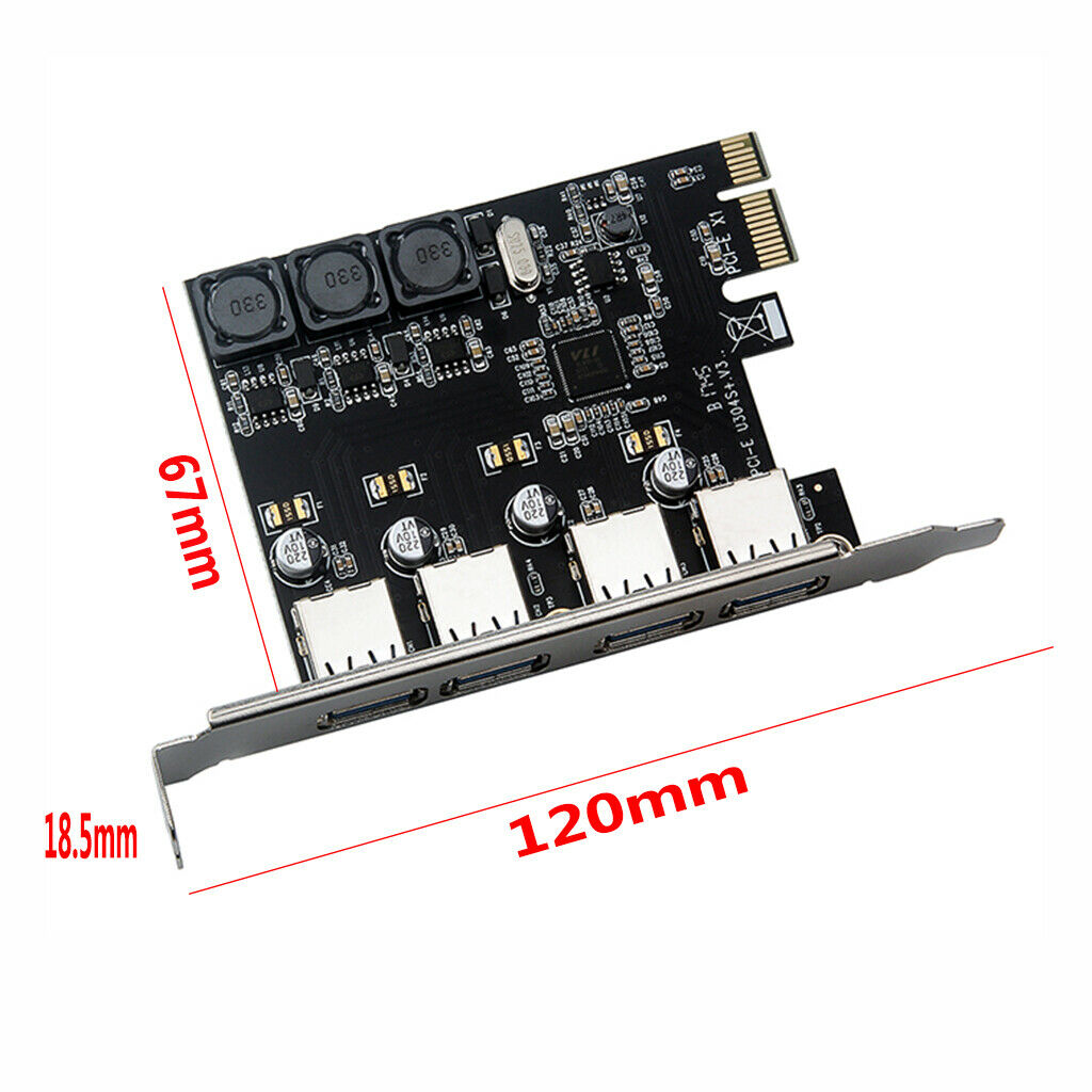 4 Port 5Gbps PCI-E to USB 3.0 PCI Express Controller Expansion Card Adapter
