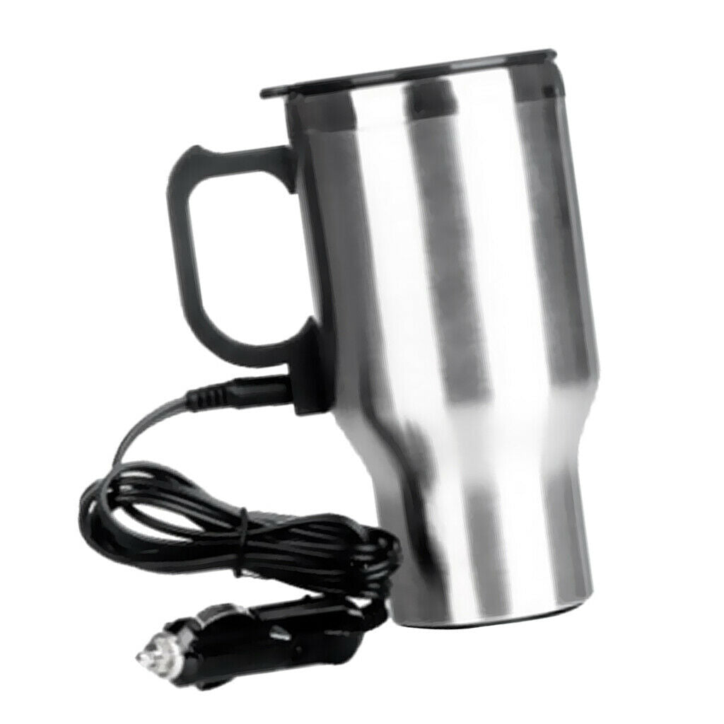2-Pack Car Heated Travel Mug - 12V (16oz) , Stainless Steel Thermal Mug for