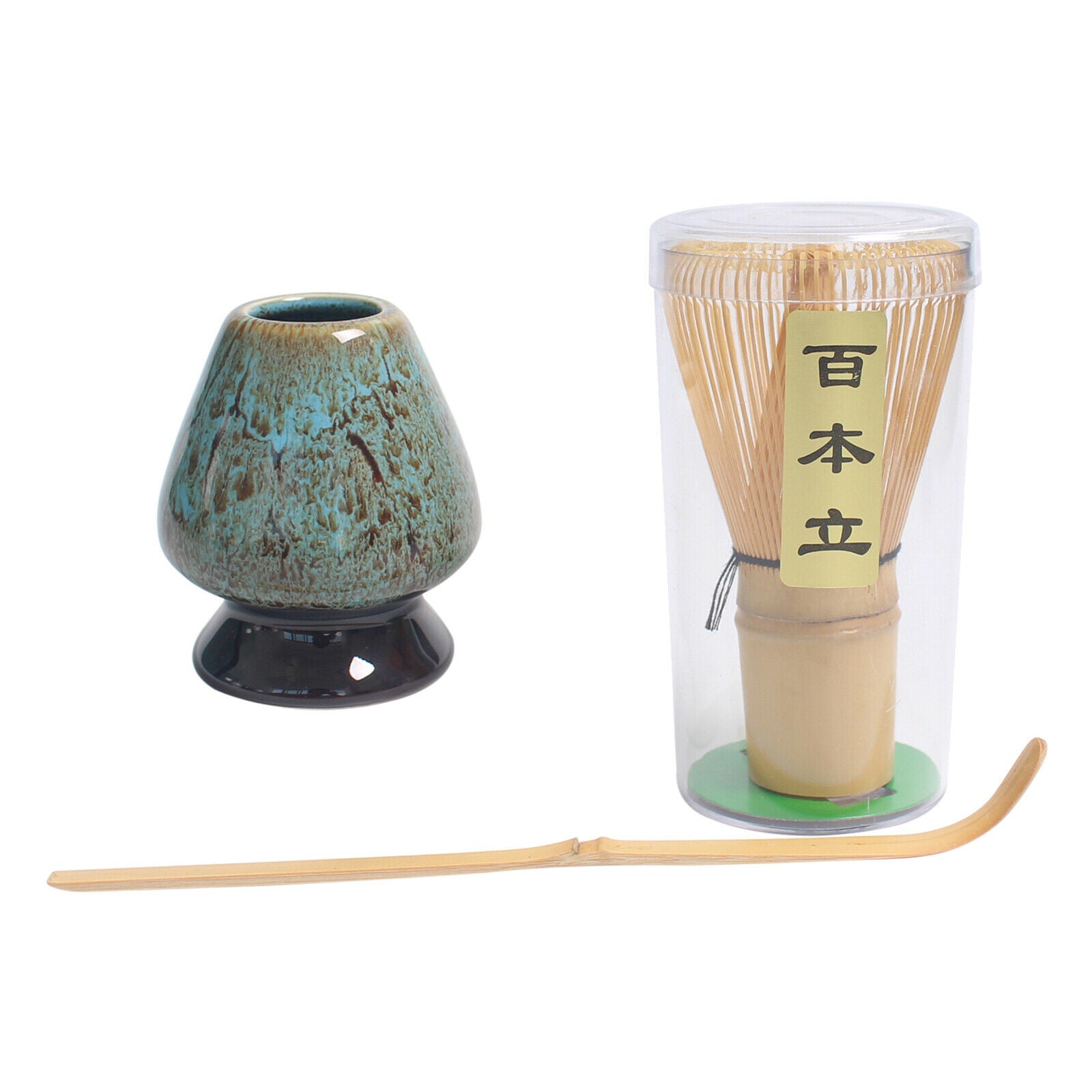 Traditional Matcha Whisk Set Exquisite Ceramic Whisk Holder Easy to Use Blue