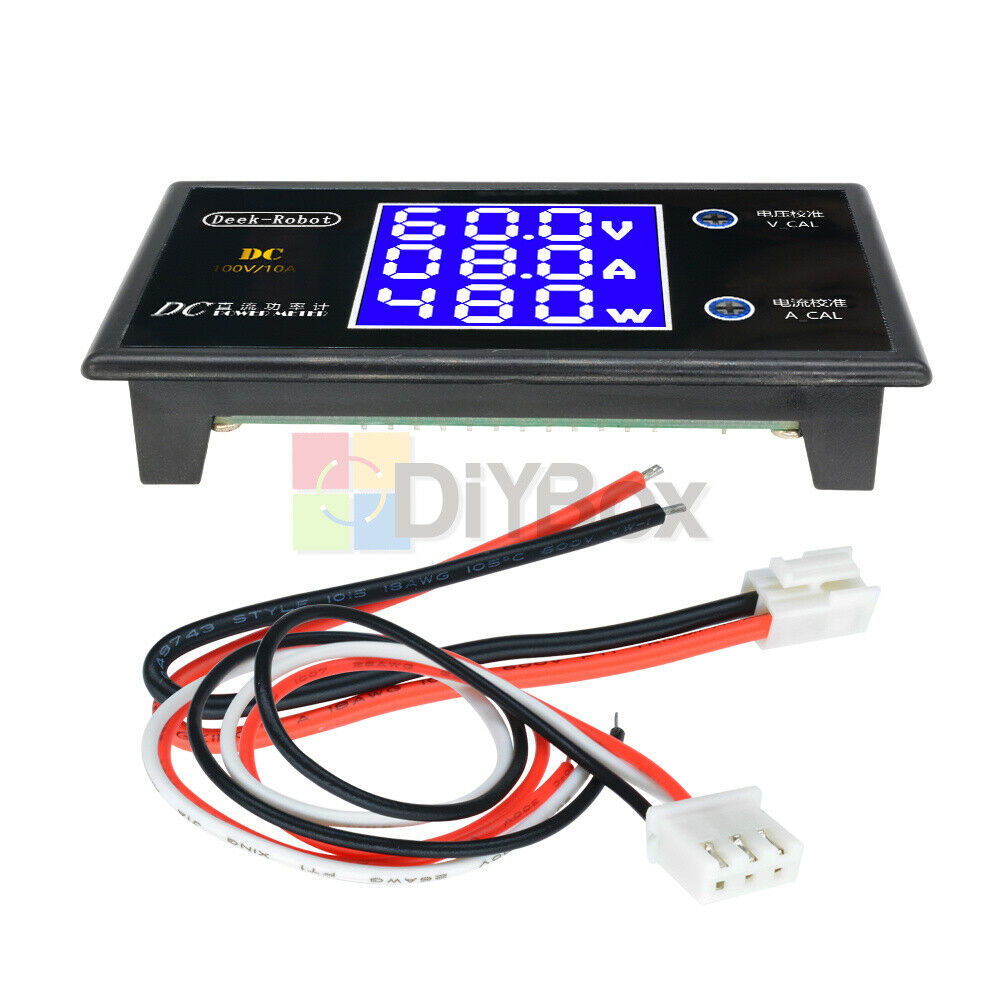 DC 100V 10A 1000W LCD Digital Voltmeter Ammeter Voltage Current Volt Power Meter