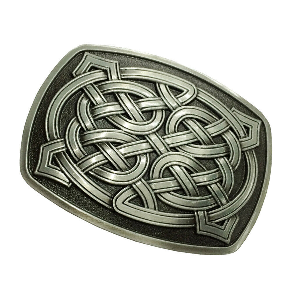 Unisex Rectangle Alloy Novelty Celtic Pattern Belt Buckle Western Cowboy