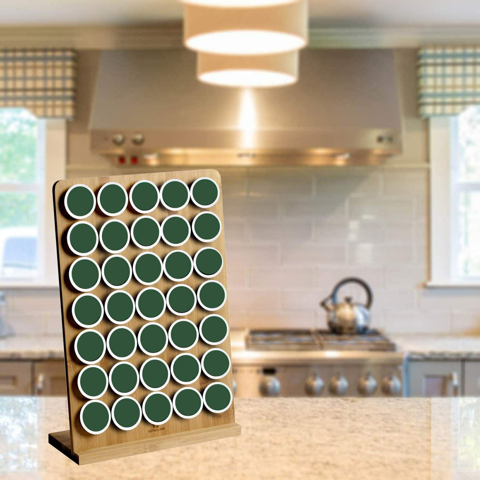 Wooden Coffee Pod Holder 35 Pods Capacity Organizer Shelf Display for Office