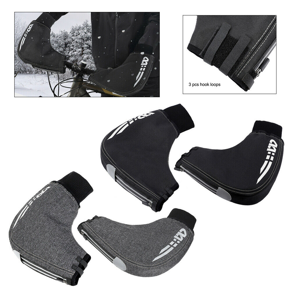 Bike Handlebar Mitts Cyclist Pogies Mittens Thermal Hands Warmer Cover Black