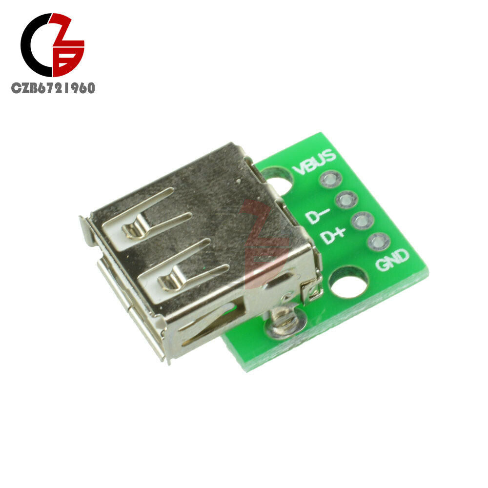 5PCS Female A Type USB to DIP 2.54MM PCB Board Adapter Converter for Arduino