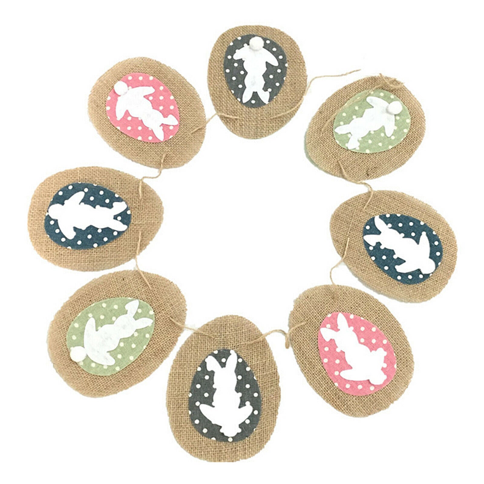 Easter Bunny Flag Hemp Rope Friendly Outdoor Bunting Banner Party DIY Decoration