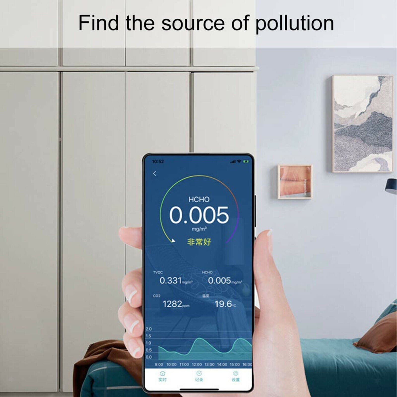 Professional Air Pollution Monitor Tester HCHO CO2 Detector Accurate Test