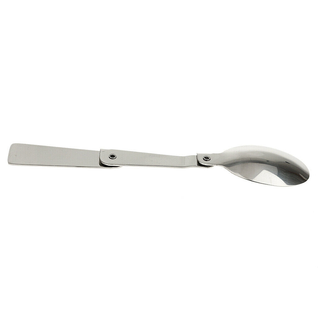 Stainless Steel Outdoor Foldable Spoon Tableware for Cookout Picnic 16cm