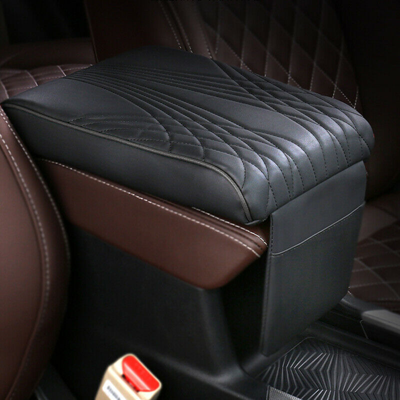 1PC Car Center Console Elbow Support Armrest Pad with Pocket Heighten PU Leather