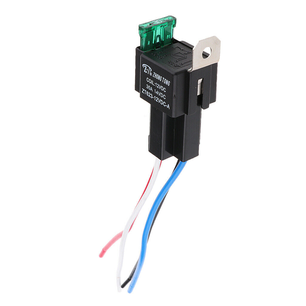 Set Of 5 Black Car Truck Auto Heavy 12V 30A SPST Relay Relays Kit 4 Pin
