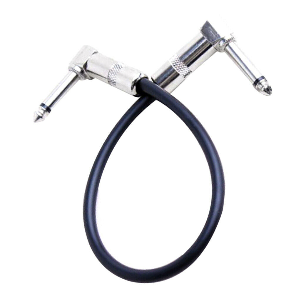 1/4 '' Right Angle Black Guitar Lead Patch Leads Pedal Effects Cables 12