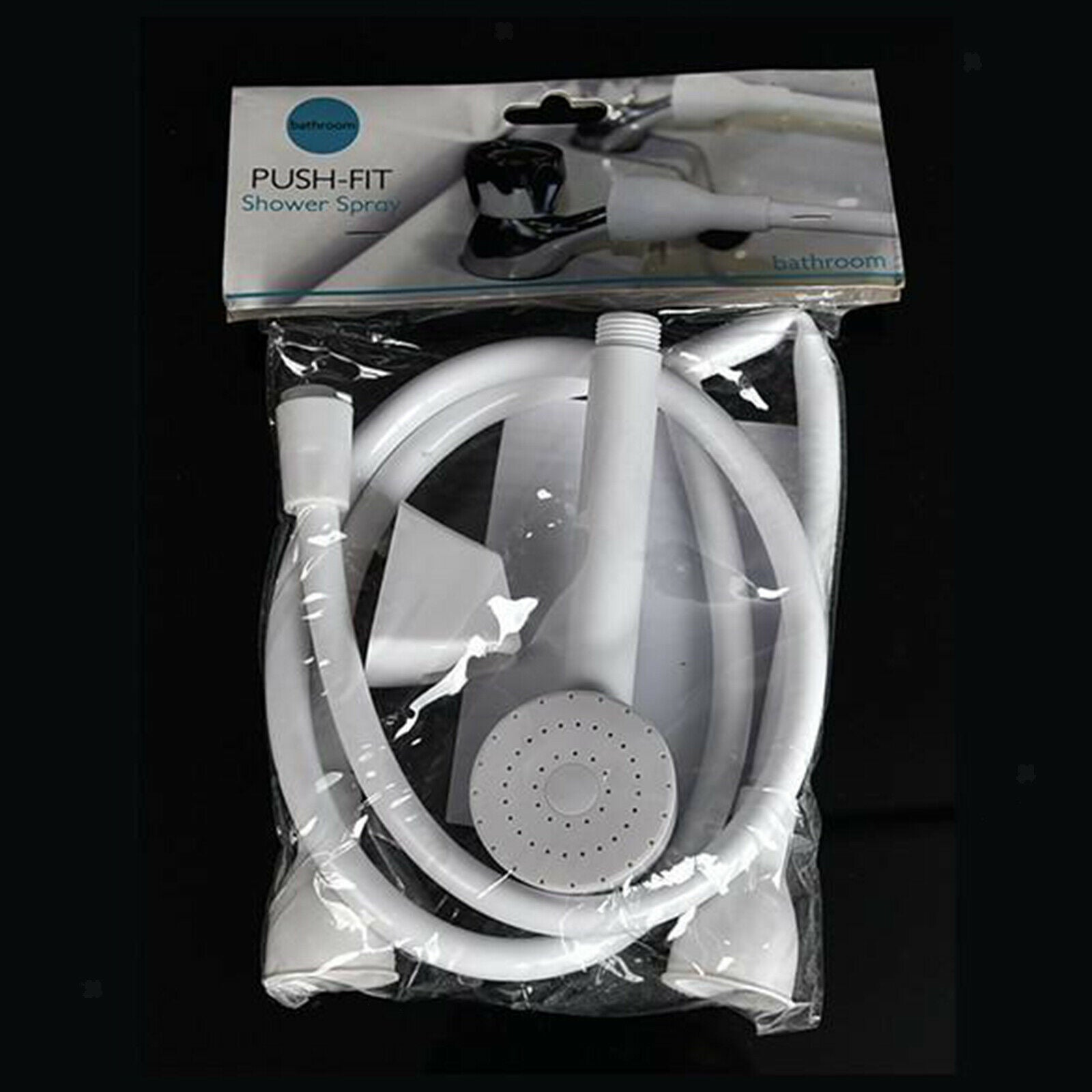 Double Tap Push on Bath Sink Tub Shower Spray Head and Hose Push Fit Pet Cleaner