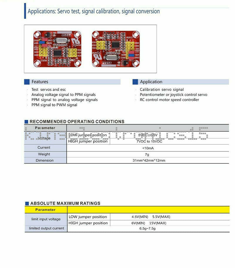 1X Pulse Signal To Analog Voltage/PWM Multifunction Servo Signal Converter
