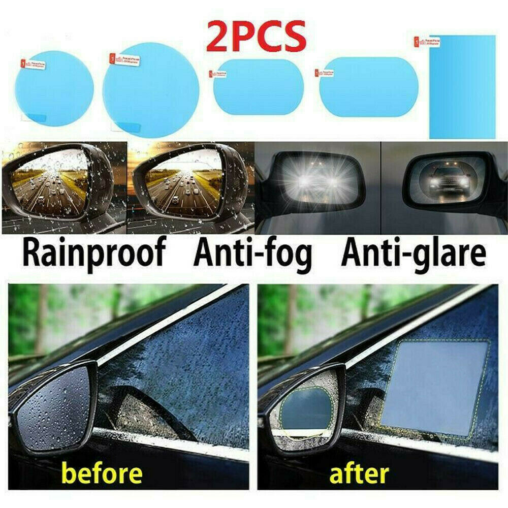 4 Pc Car Rearview Mirror Rainproof Anti-fog Stickers Protective Film Rain Shield