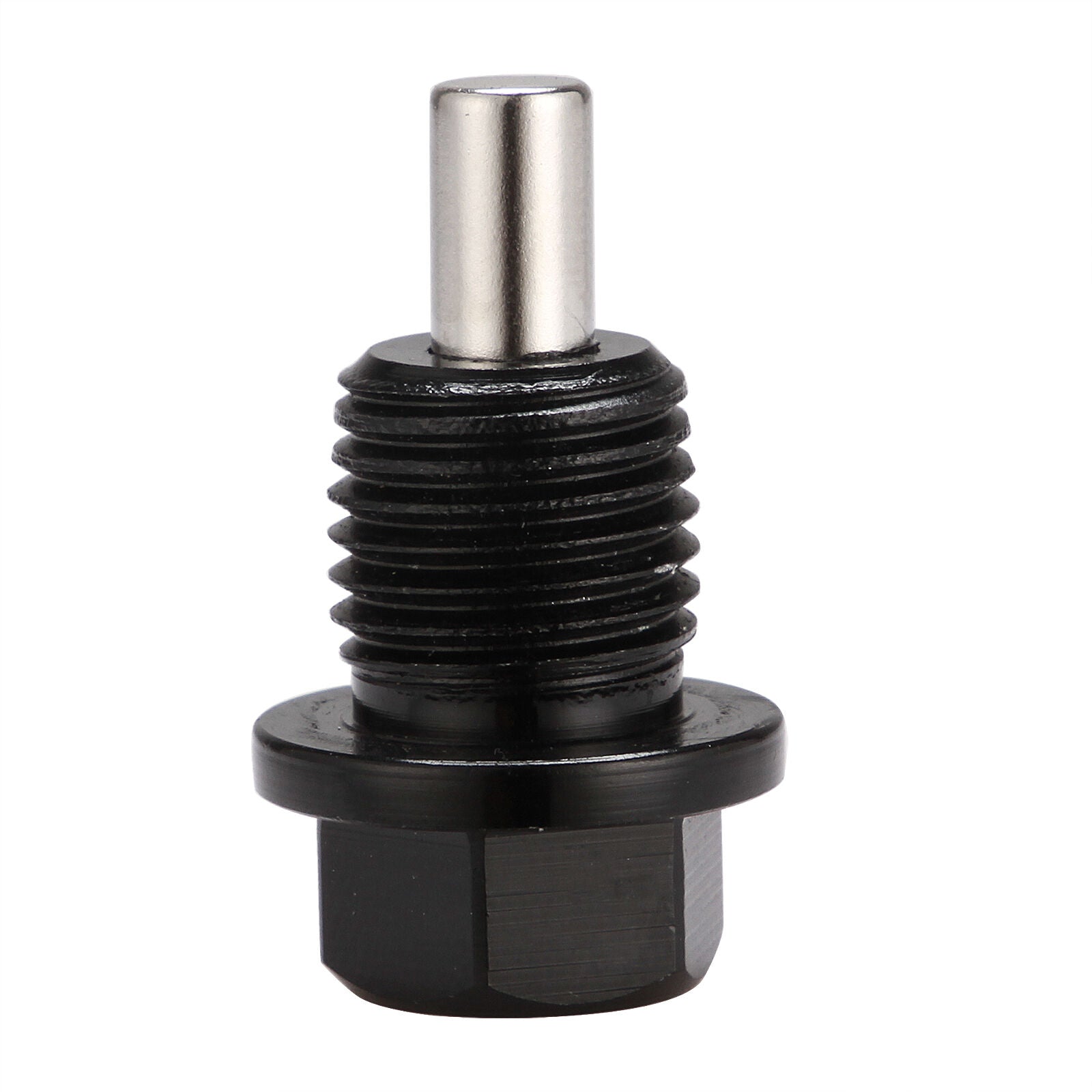 2PC Engine Magnetic Oil Pan Drain Plug Bolt Anodized Crush Washer M14x 1.5 Black