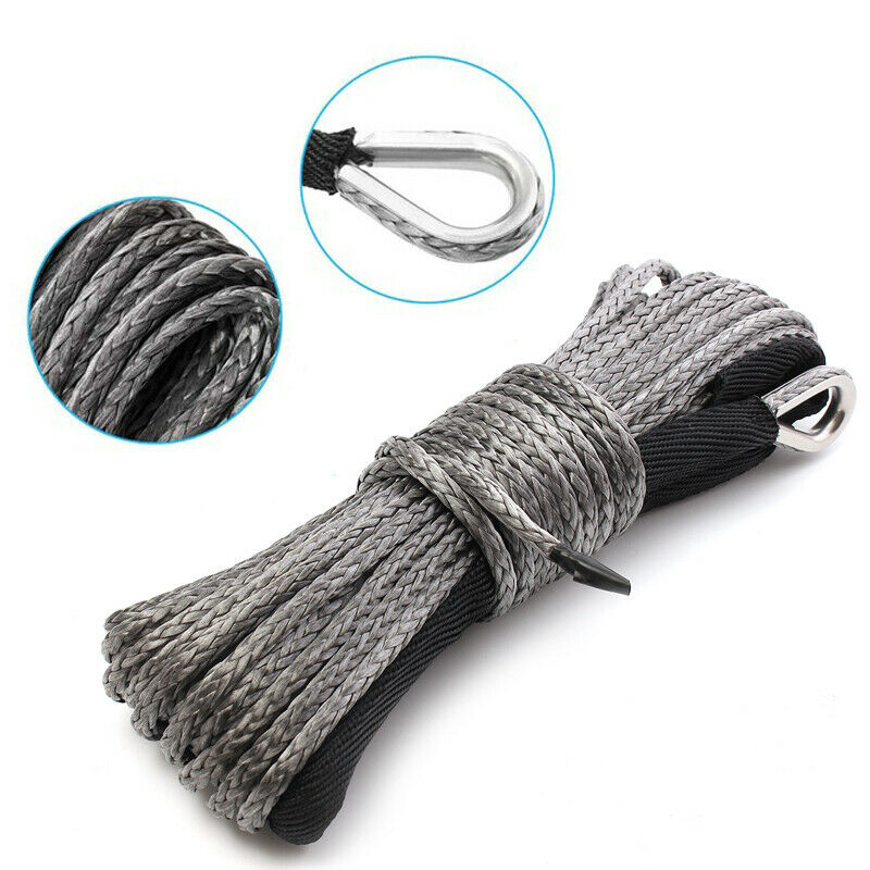 5000-5700lbs 50ft Ã—6mm Nylon Synthetic Fiber Winch Line Cable Rope Car ATV UTV
