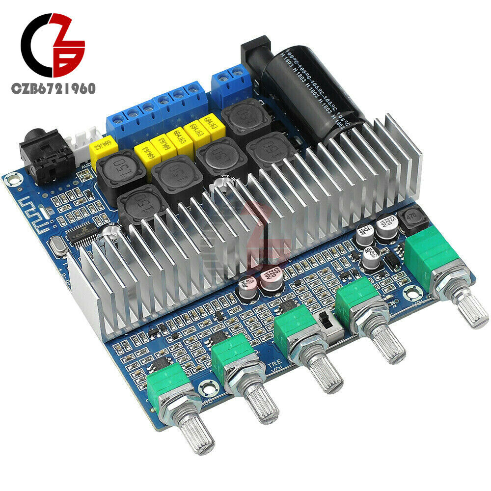 Bluetooth 5.0 TPA3116D2 Digital 2.1 Audio Amplifier Board 100W+50W+50W DC 12-24V