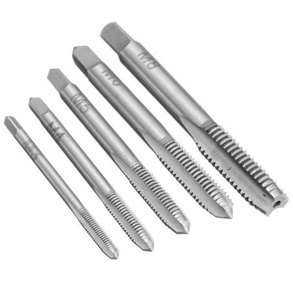 5pcs T-handle Screw Tap Ratchet Taps with Spanner Wrench Drift Holder Tool Set