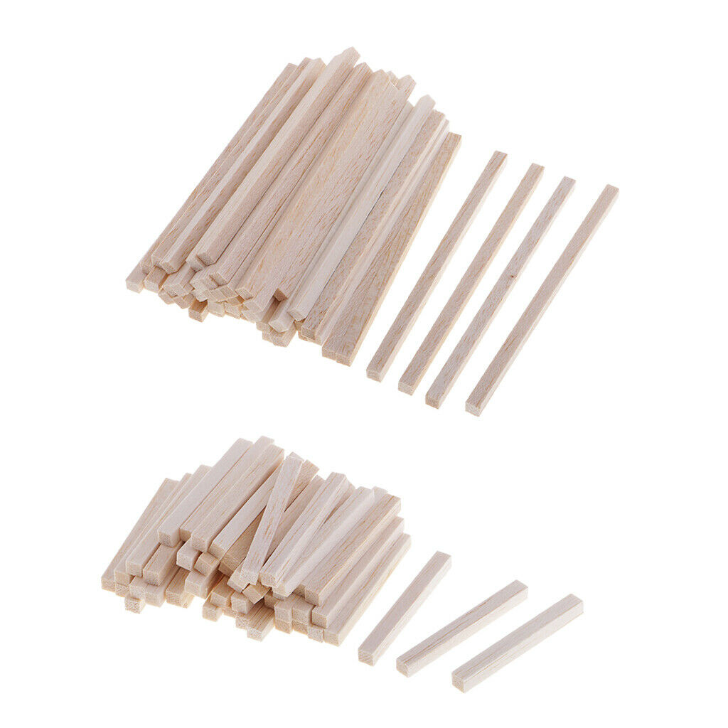 100 Pieces Natural Balsa Wood Shapes Wooden Dowel Modelling Building Hobbies