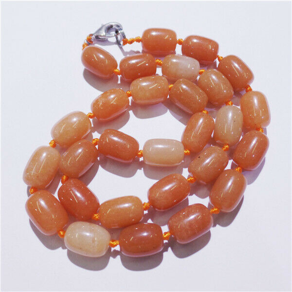 1 Strand 14x10mm Natural Red Aventurine Barrel Beads Handmade Necklace HH9239