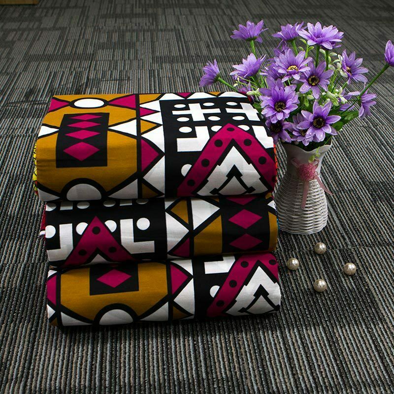 91cmX115cm Wax Cotton Printed Fabric for Sewing Dress Clothes Material DIY Craft