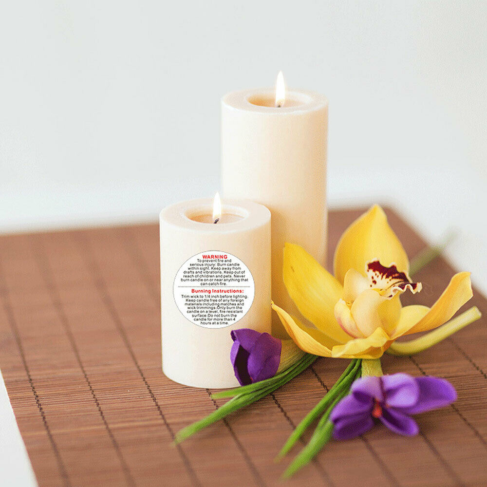 500Pcs/Roll Round Candle Burn Warning Labels Candle Jar Container Stickers Tag