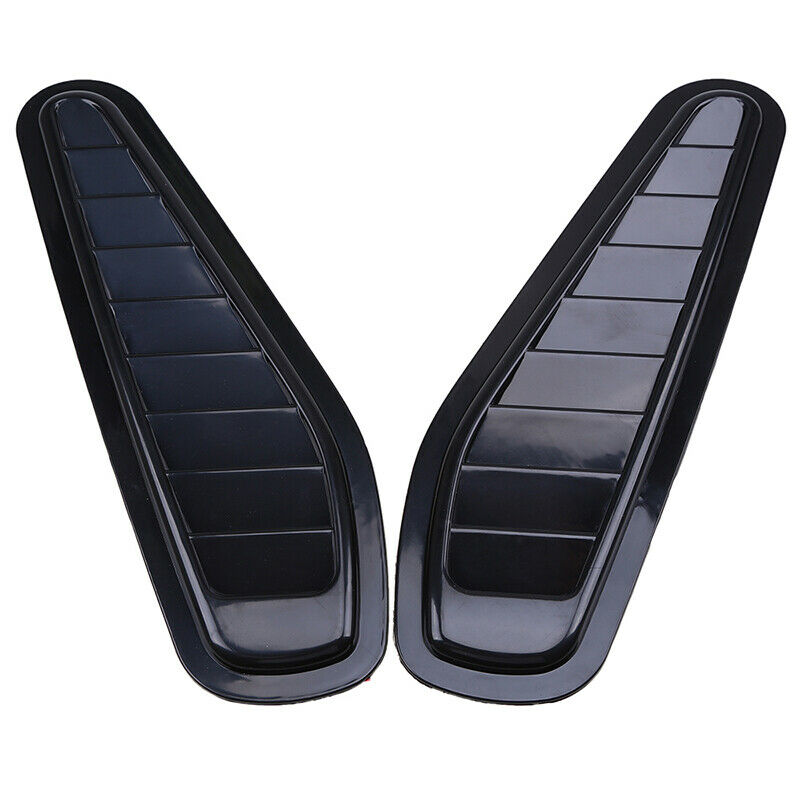 Pair Sport Black Air Flow Vent Bonnet Car Front Hood Scoop Cover Trim Decor