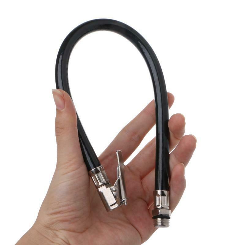 Motorcycle Bicycle Car Flexible Clip On Air Tyre Tire Chuck Inflator Hose Tool