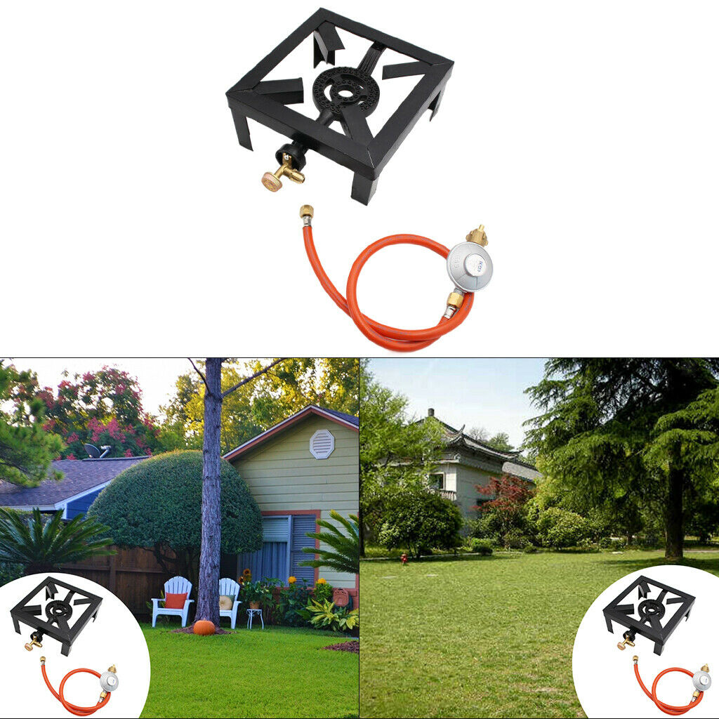 Outdoor Propane Gas Stove Burner Fire Control Cooker for Camping Patio