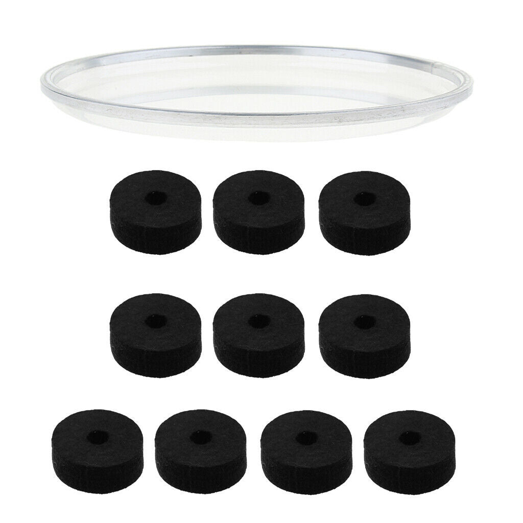 10pcs/pack Cymbal Felt Hi-Hat Washer Cushions with 12inch Tom Drum Head Skin