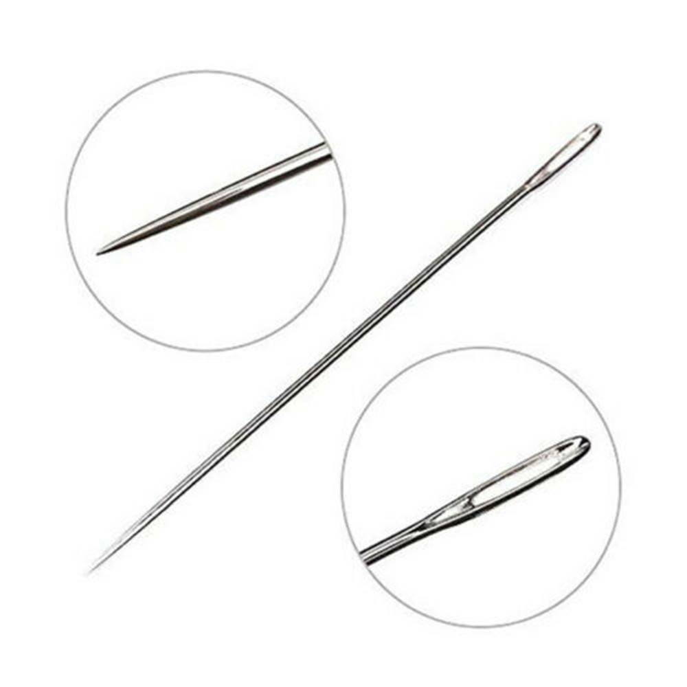10pc Sewing Needles Stitching Leather Waxed Thread Cord Sew Drilling Awl Thimble