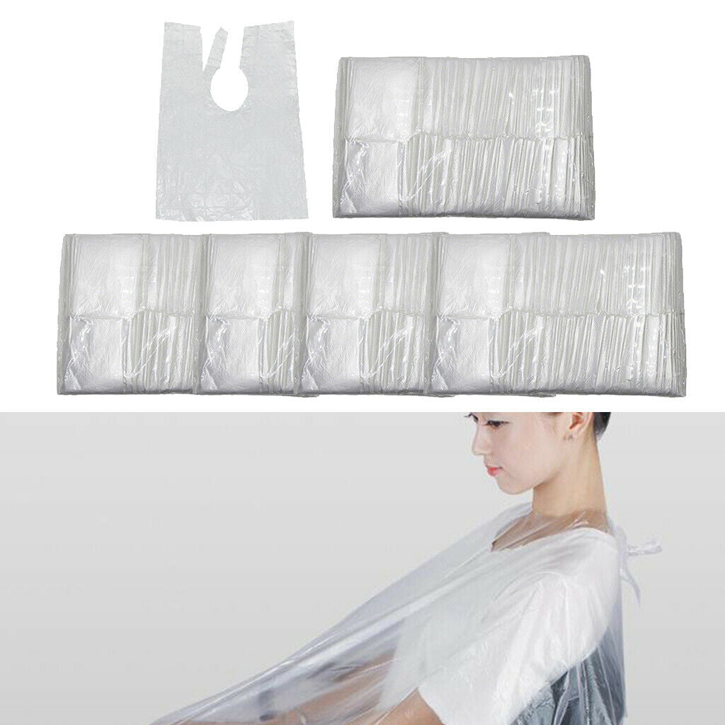 500 Disposable Salon Hair Cutting Cape Gowns Barber Aprons Clear 24x31in