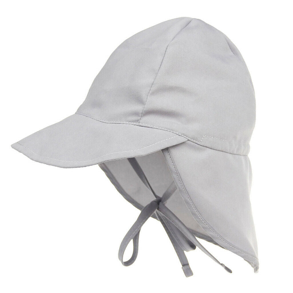 Kids Baby Boys Girl Flap Sun Protection Swim Hat   L Gray