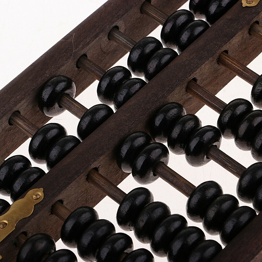 Chinese Abacus Wooden Abacus Soroban Arithmetic Calculation Tool 9 Digits