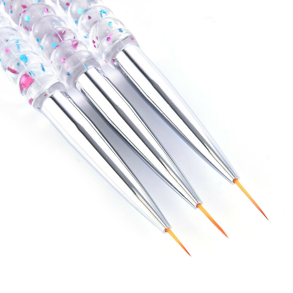 3Pcs Nail Art Pen Dotting Drawing Painting UV Gel Liner Polish Brush Nails Tool