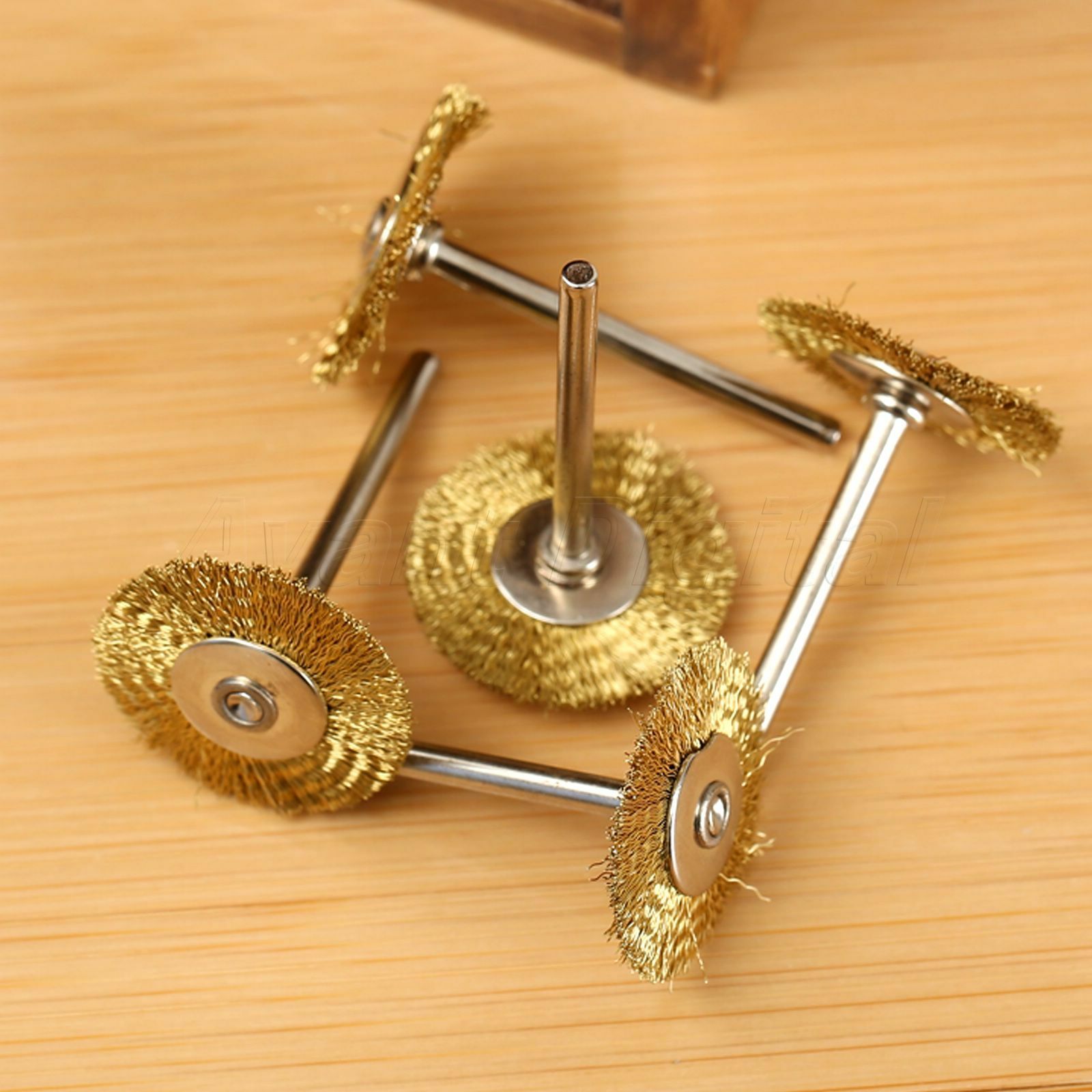 25MM 0.98" Brass Wire Wheel Brush Cleaner Polishing Power for Rotary Tools 5PCS