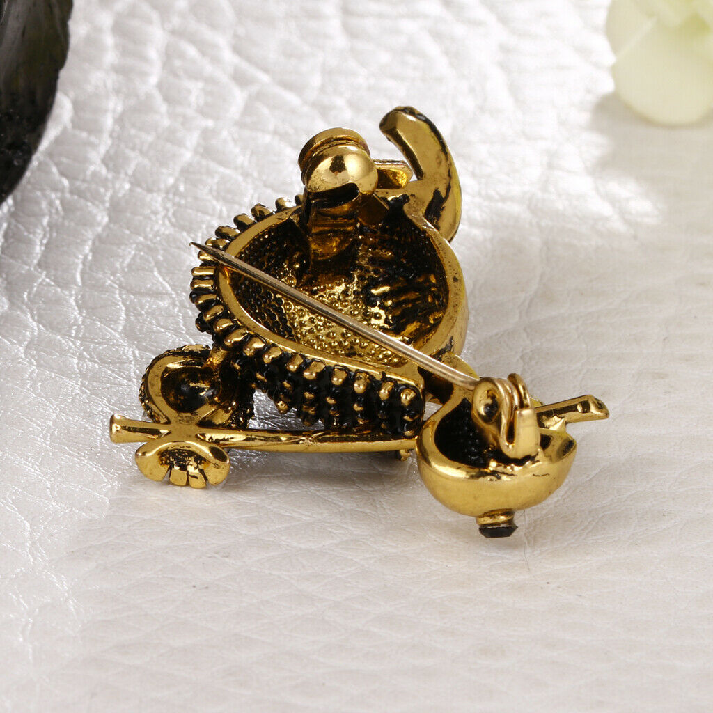 Shiny Rhinestone Turtle Brooch Pin Unisex Corsage Clips Collar Tips Pendant
