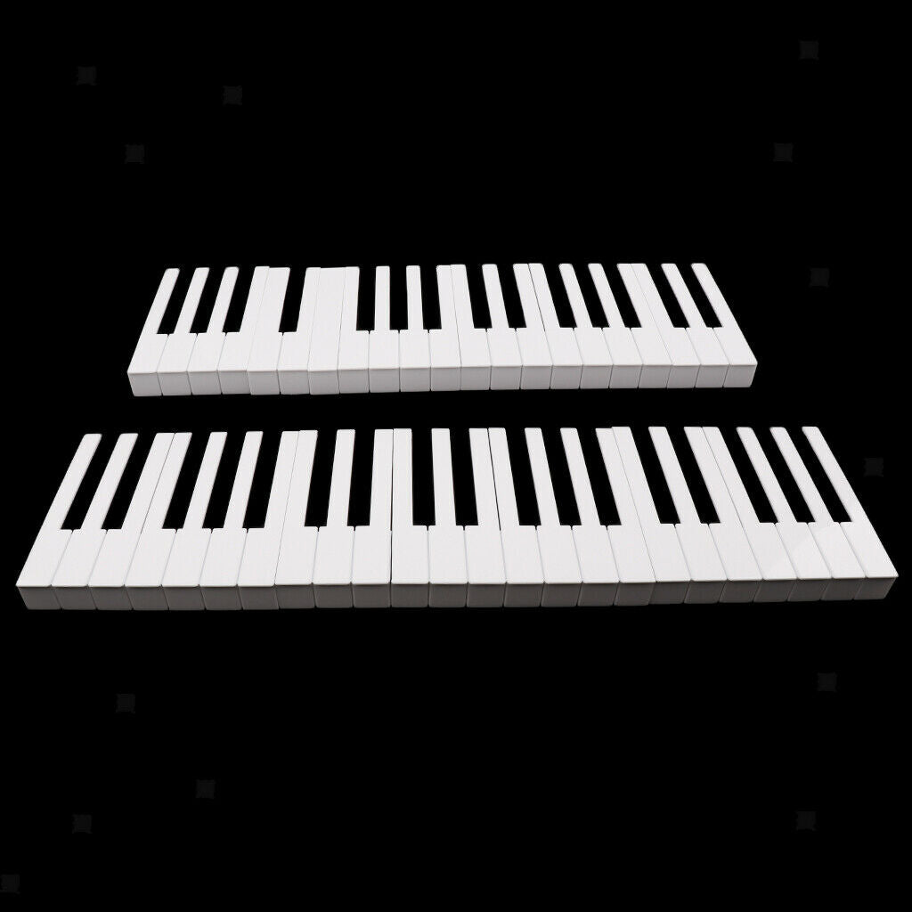 Piano Keytops White Glossy Replacement Key Tops 52PCS 15.7cm/6.18inch