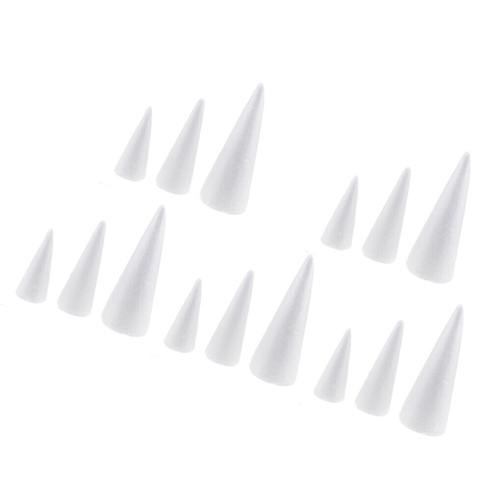 15pcs Cone Shape Modelling Polystyrene Styrofoam Foam Ornaments Balls for