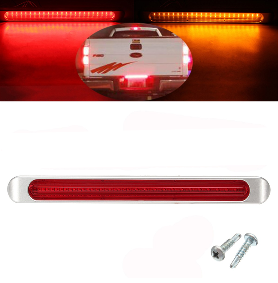 17" Dual Color 47 LED Flowing Turn Light Car Brake Light Bar Tail Warning Light