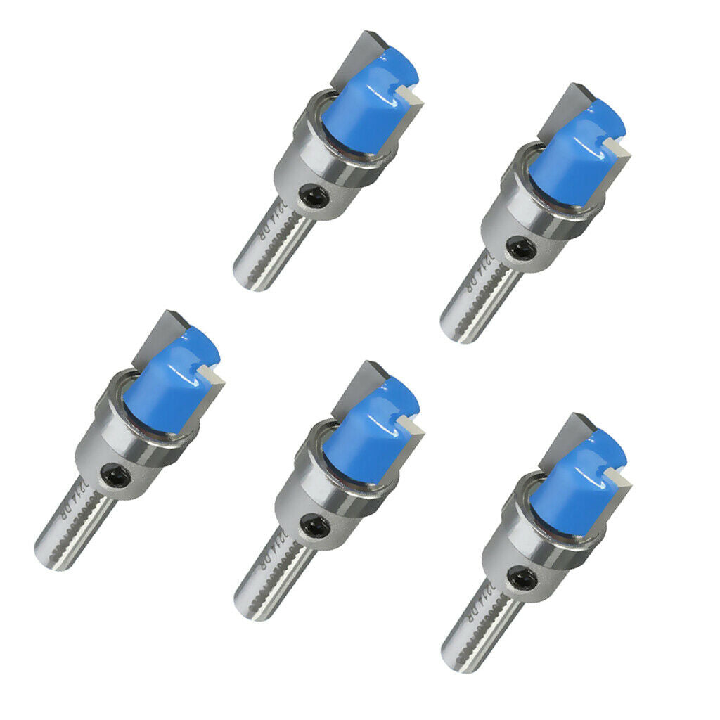 5x Woodworking Bearing 1/4" Straight Shank Flutes Flush Trim Router Cutter Bit